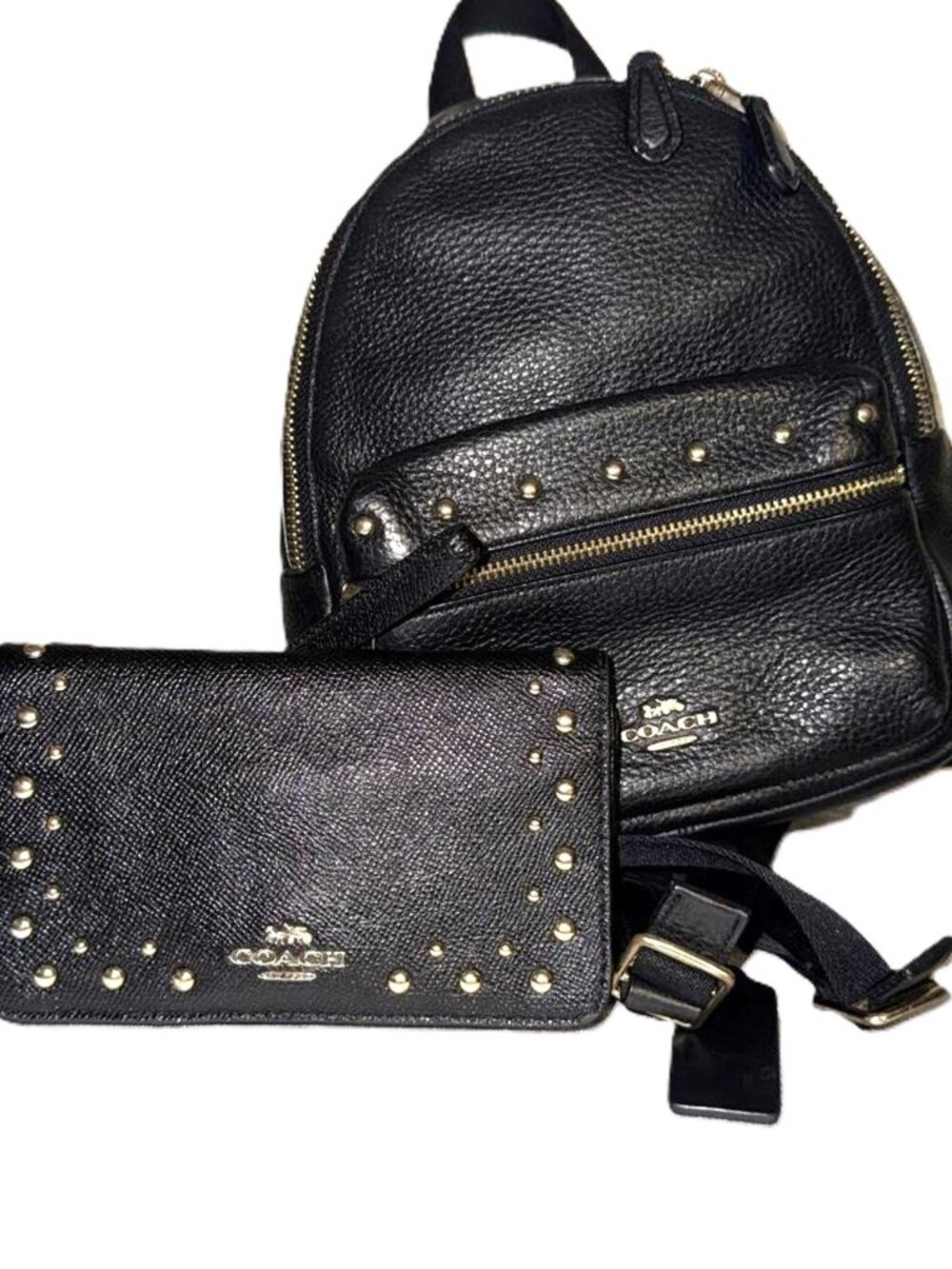 COACH Mini Charlie Backpack with Studs and Wallet Brand New